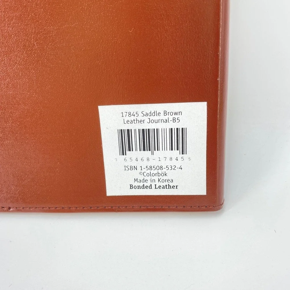 Colorbok Saddle Brown Bonded Leather Journal B5 Lined Gold Gilded Edges 17845